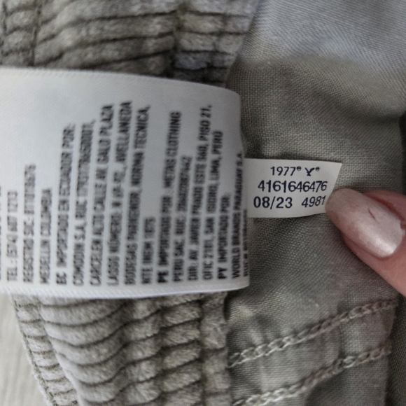 AE Corduroy Super High-Waisted Baggy Wide-Leg Pant Sage Womens 8 Stretchy Cargo - Picture 14 of 14